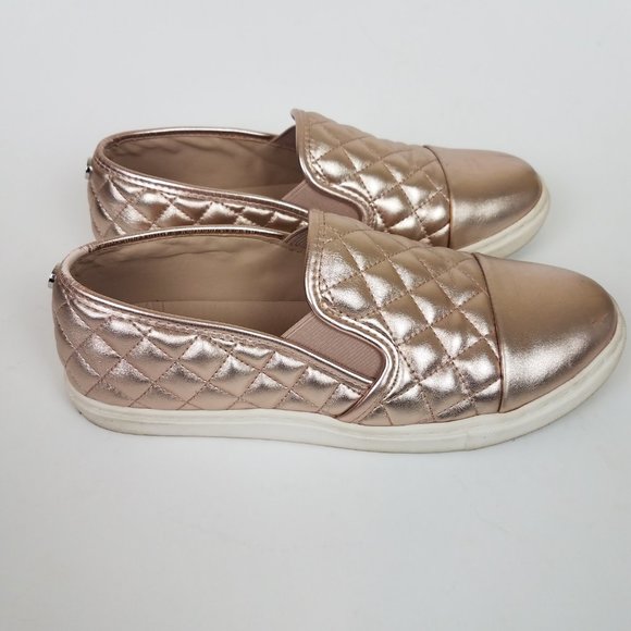 Steve Madden Zaander Pink Rose Gold Shiny Faux Leather Slip On Loafers - Picture 4 of 16